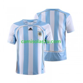 Camisolas de futebol Argentina 2006 Retro Equipamento Principal Manga Curta